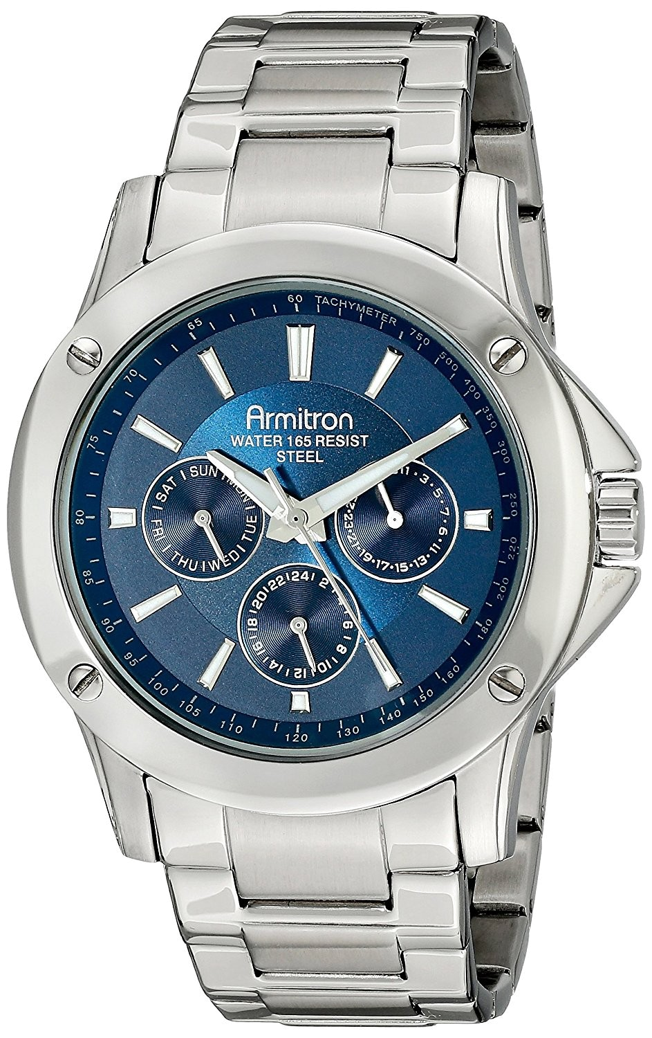 Armitron men's blue dial stainless steel tachymeter on sale watch