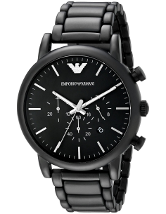 emporio armani ceramic black watch