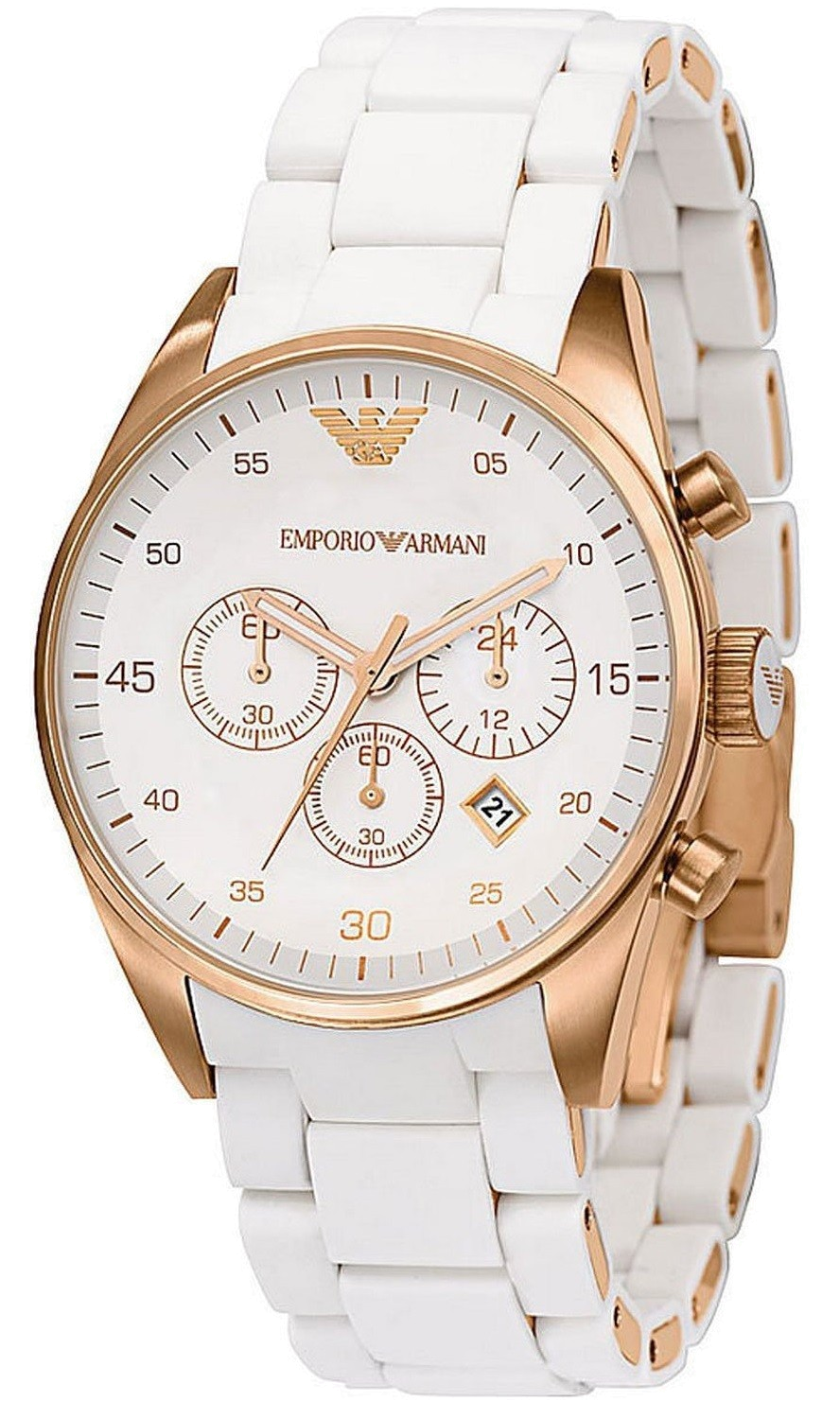 armani white strap watch