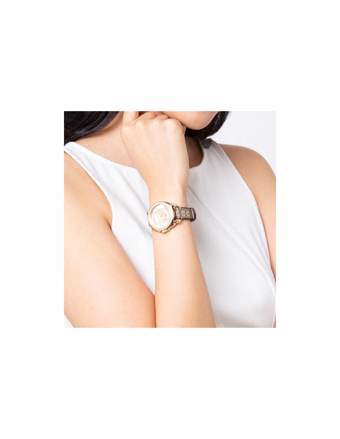 Women s Coach Boyfriend watch with brown leather strap at 249 00